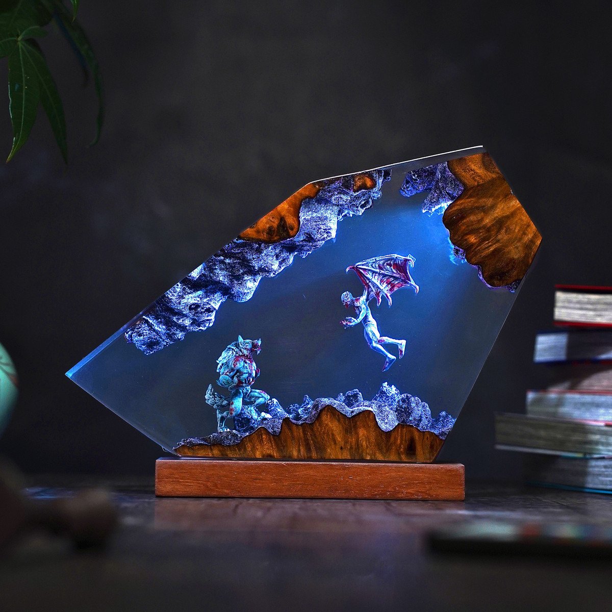 Werewolf vs Vampire Resin Lamp