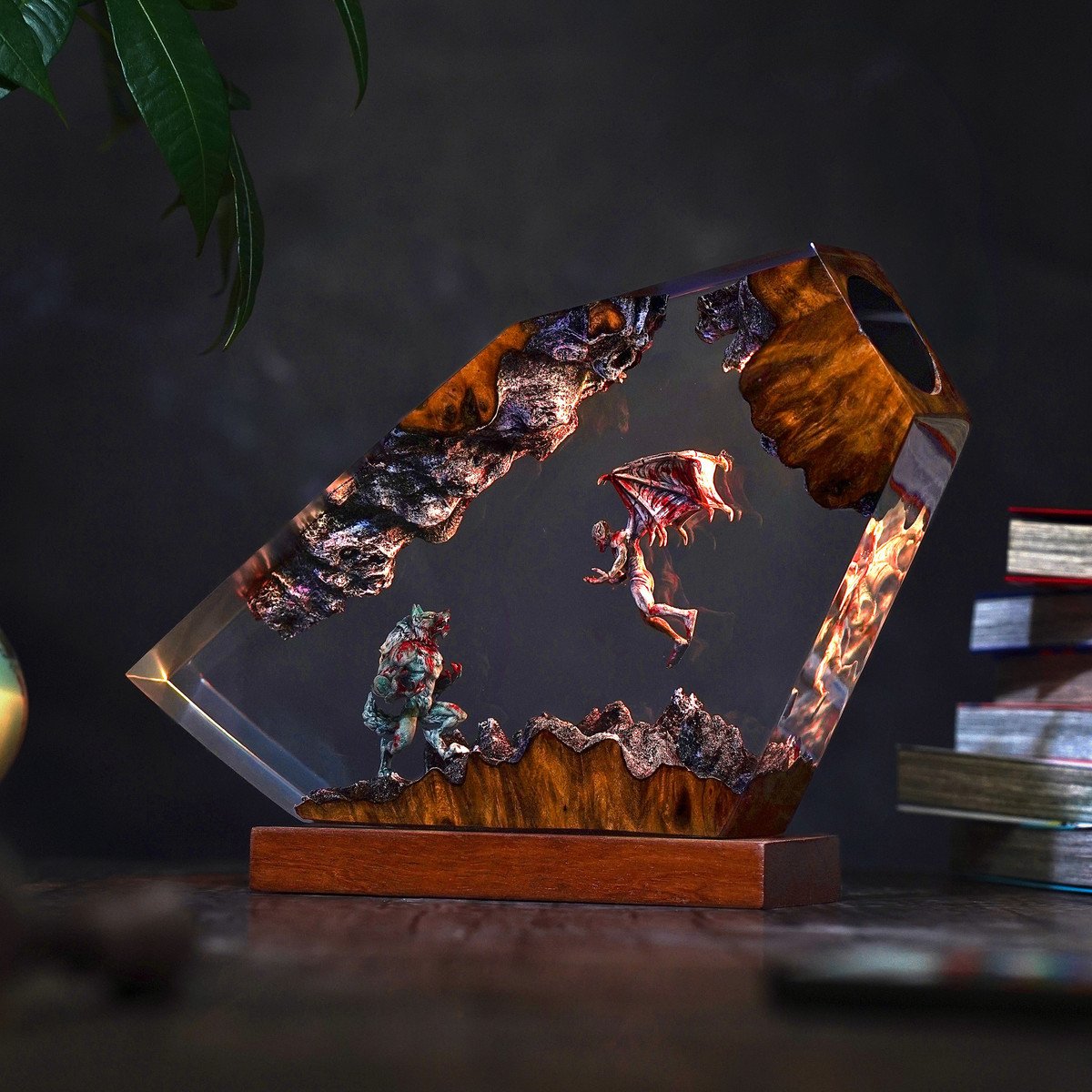 Werewolf vs Vampire Resin Lamp