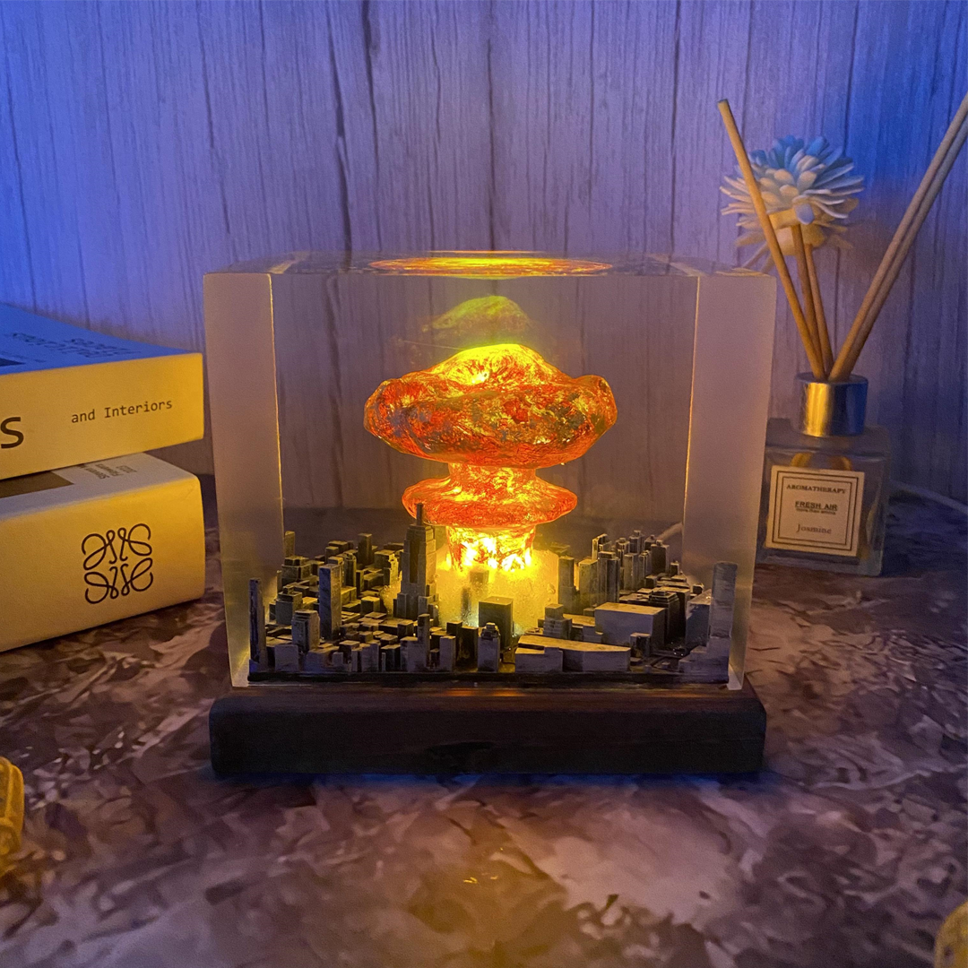 Diorama Explosion Bomb Resin Lamp