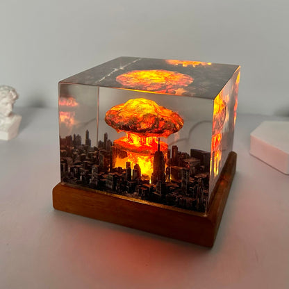 Diorama Explosion Bomb Resin Lamp