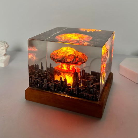 Diorama Explosion Bomb Resin Lamp