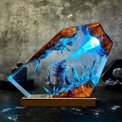 Amazing Gozilla Atomic breath city resin lamp