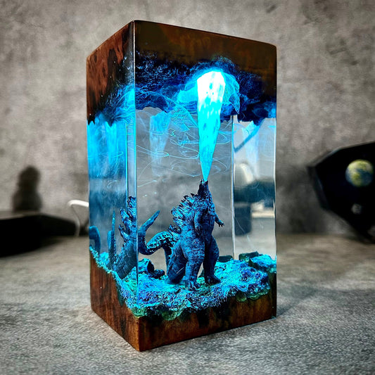 Godzilla Epoxy Resin Lamp