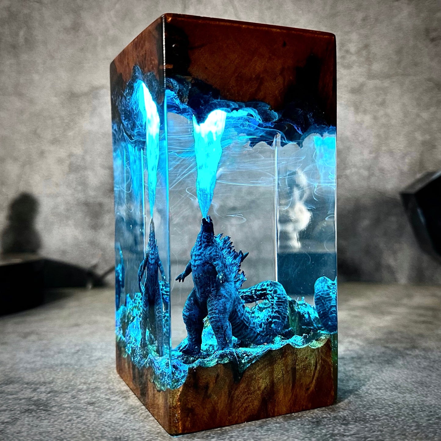 Godzilla Epoxy Resin Lamp