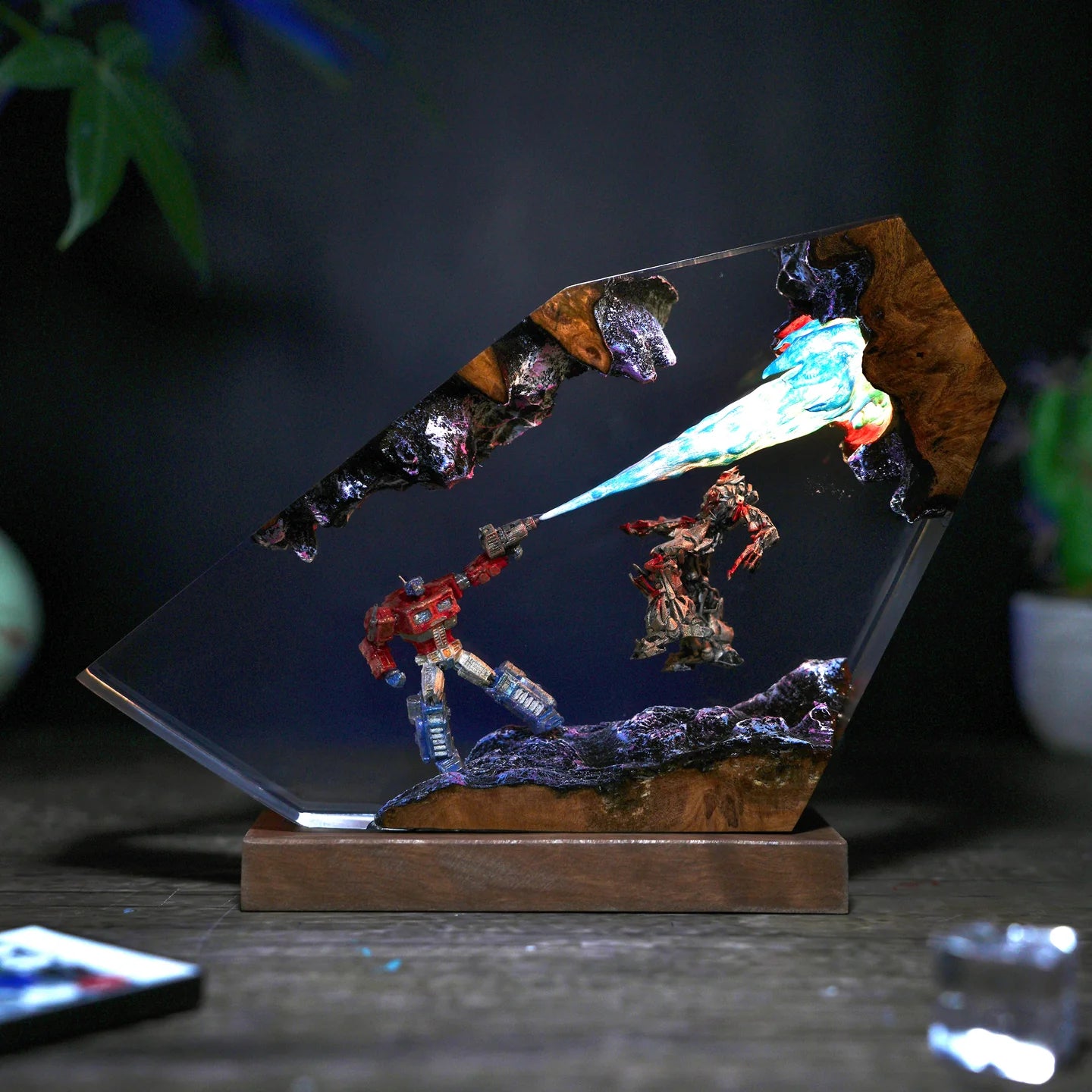 Optimus VS Megatron Resin lamp