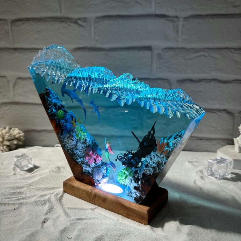 Hammerhead Sharks Epoxy Lamp