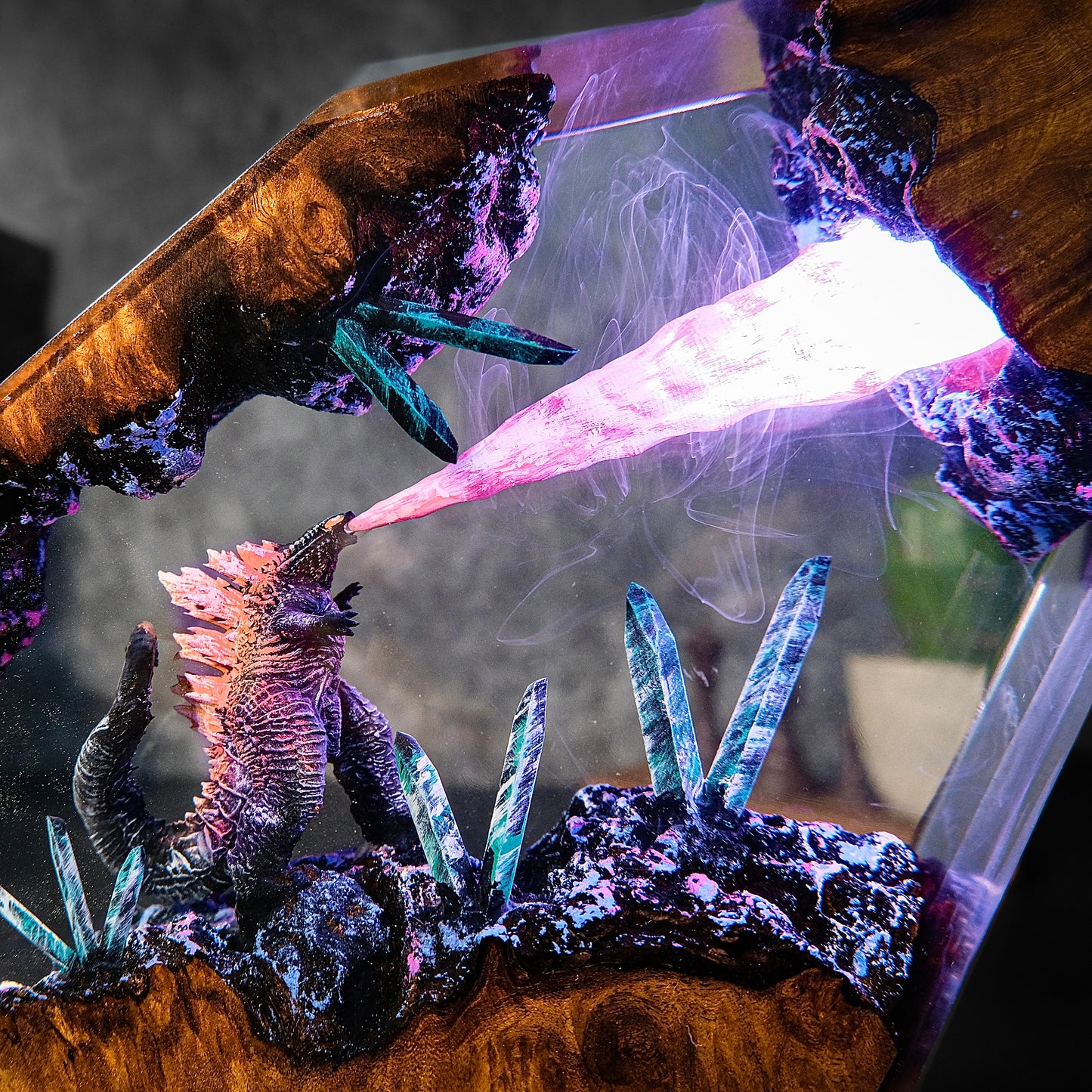 Amazing Gozilla Atomic breath city resin lamp