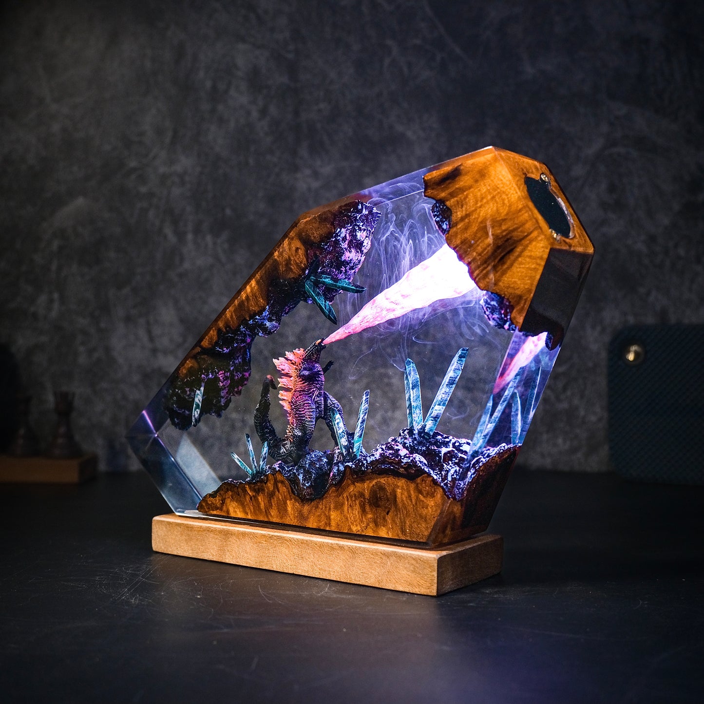 Amazing Gozilla Atomic breath city resin lamp