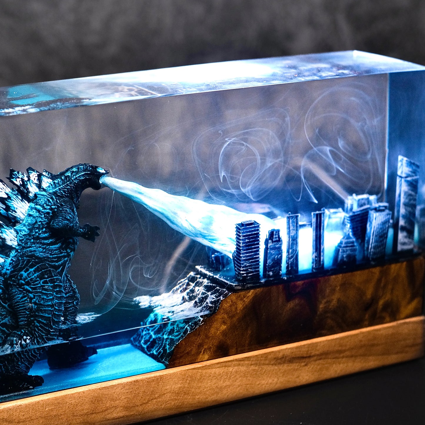 Godzilla Epoxy Resin Lamp