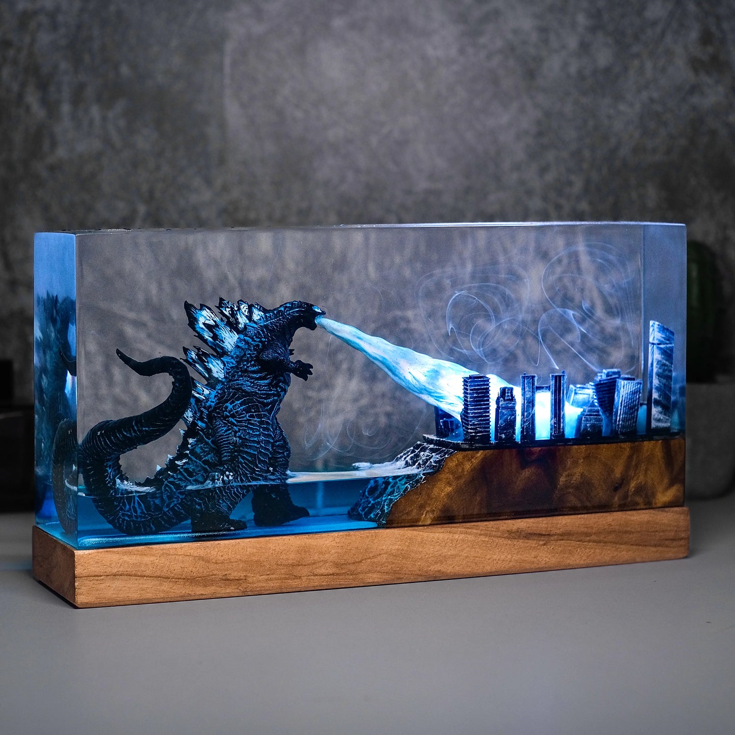 Godzilla Epoxy Resin Lamp