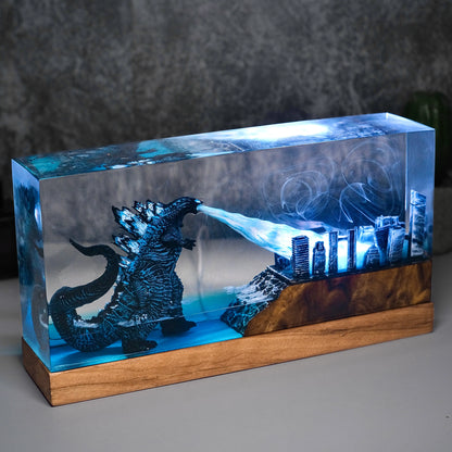 Godzilla Epoxy Resin Lamp