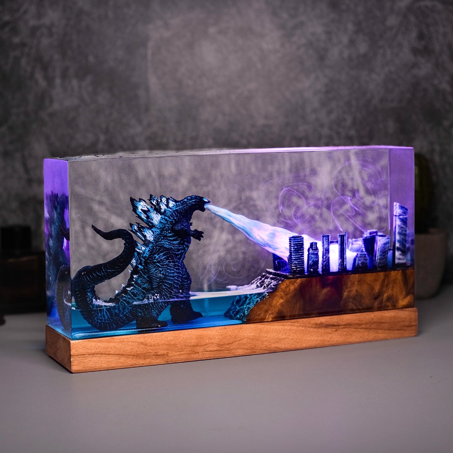 Godzilla Epoxy Resin Lamp